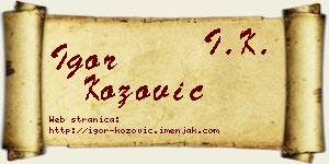 Igor Kožović vizit kartica